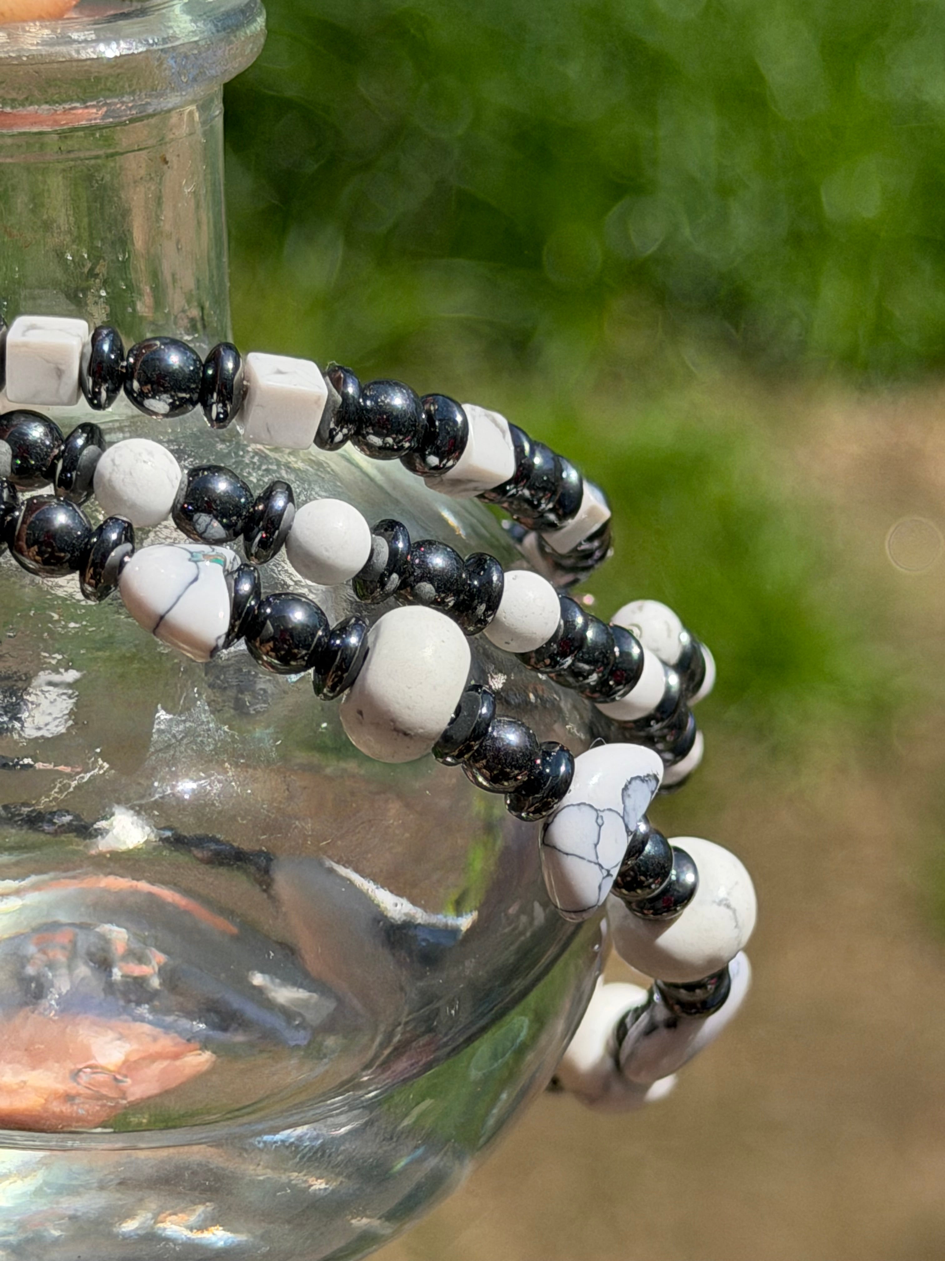 Hematite & White Howlite Collection